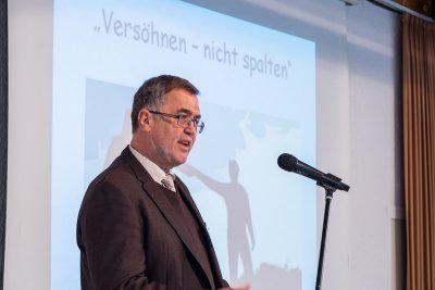Reiner Pistner, Bürgermeister aus Schöllkrippen bei Aschaffenburg bei seiner Rede